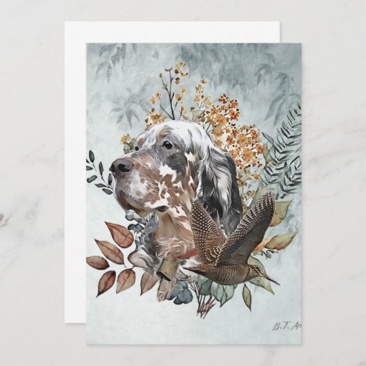 Der englische Setter , Die Jagd auf die Woodcock , Einladung (Vorne/Hinten)