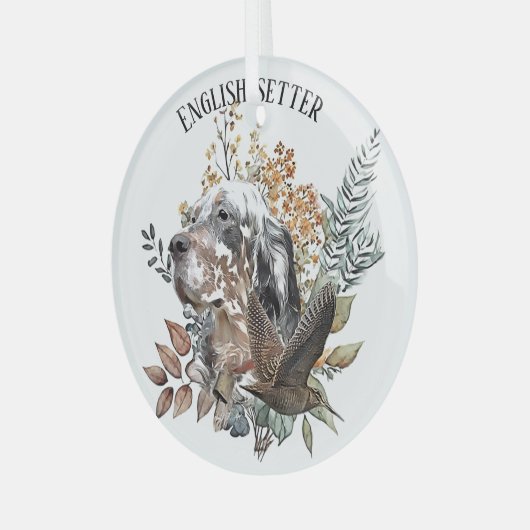 Der englische Setter , Die Jagd auf die Woodcock , Ornament Aus Glas (Vorderseite links)