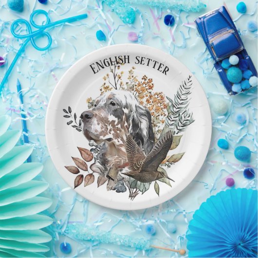 Der englische Setter , Die Jagd auf die Woodcock , Pappteller (Party)