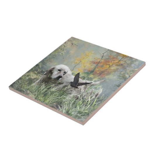 Der englische Setter , die Jagdsaison für Holzhack Fliese (Seite)