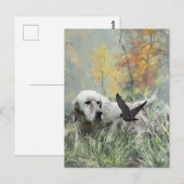 Der englische Setter , die Jagdsaison für Holzhack Postkarte (Vorne/Hinten)
