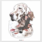 Der englische Setter, Leidensjagd Aufkleber (Blatt)