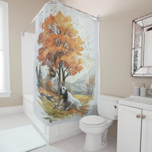 Der englische Setter, Leidensjagd Duschvorhang (Beispiel)