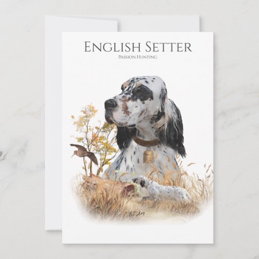 Der englische Setter, Leidensjagd Einladung (Vorderseite)