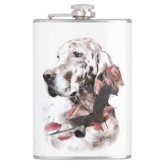 Der englische Setter, Leidensjagd Flachmann (Vorderseite)