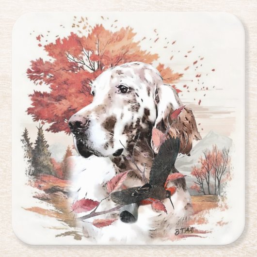 Der englische Setter, Leidensjagd Rechteckiger Pappuntersetzer (Vorderseite)