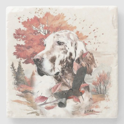 Der englische Setter, Leidensjagd Steinuntersetzer (Vorderseite)