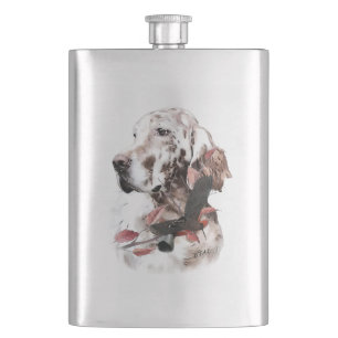 Der English Setter, Leidenschaft Jagd Flachmann