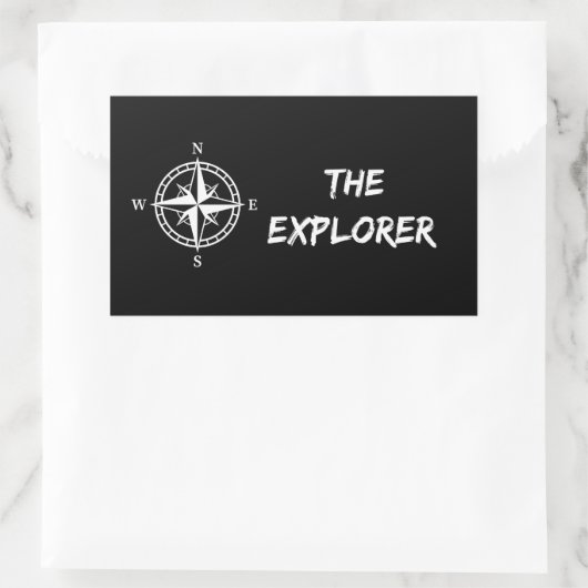 Der Entdecker Rechteckiger Aufkleber (Tasche)