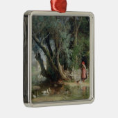 Der Enten-Teich Silbernes Ornament (Rechts)
