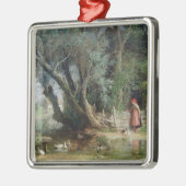 Der Enten-Teich Silbernes Ornament (Links)