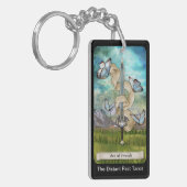 Der entfernte hintere Tarot-Deck-As der Schwerter- Schlüsselanhänger (Vorderseite links)