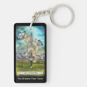 Der entfernte hintere Tarot-Deck-As der Schwerter- Schlüsselanhänger (Rückseite)