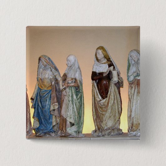 Der Entombment, 1490 (gemalter Stein) (Detail) 3 Button (Vorderseite)