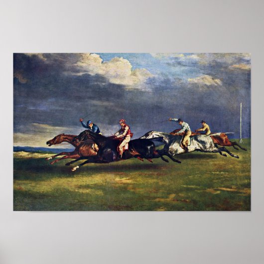 Der Epsom Derby von Géricault Jean Louis Théodore Poster (Vorne)