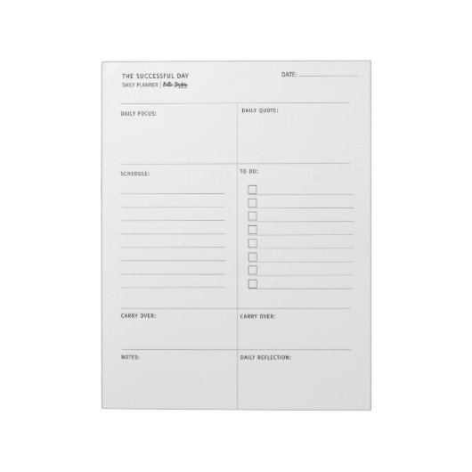 Der erfolgreiche Tag - Tagesplaner Notizblock (Rotiert)