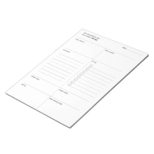 Der erfolgreiche Tag - Tagesplaner Notizblock (angewinkelt)