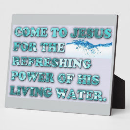 Der erfrischende Power des lebendigen Wassers Jesu Fotoplatte