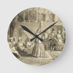 Der Erholungs-Raum nahe den Bädern bei Shemakha, Runde Wanduhr