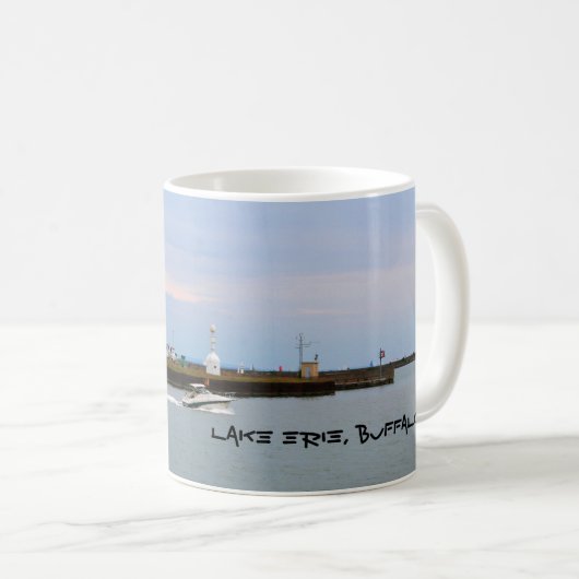 Der Eriesee, Leuchtturm des Büffel-NY Kaffeetasse (VorderseiteRechts)