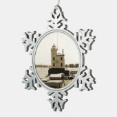 Der Eriesee-Leuchtturm Schneeflocken Zinn-Ornament (Rechts)