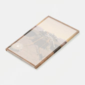 Der Erkennungsleuchter, der auf der Oberfläche von Post-it Klebezettel (angewinkelt)