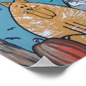 Der ernte Mond einer Katze Poster (Ecke)