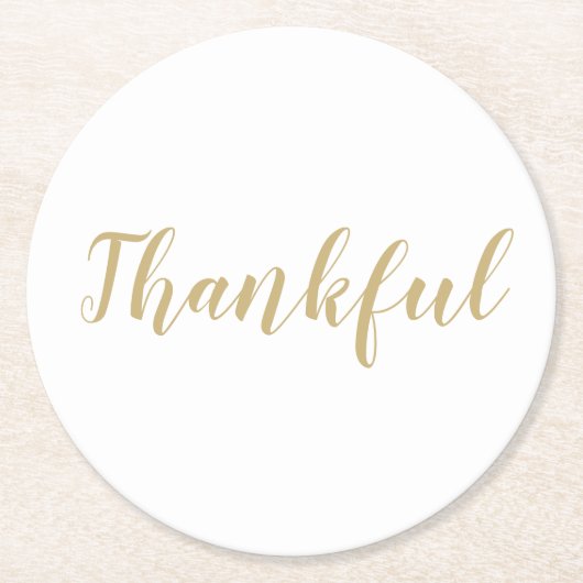 Der Erntedank der Goldschrift Runder Pappuntersetzer (Vorderseite)