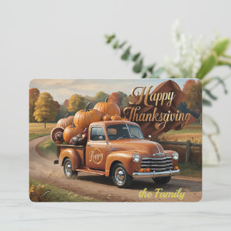 Der Erntedank Harvest Truck Feiertagskarte