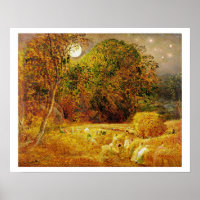 Der Erntemond, 1833 (Öl auf Papier auf Tafel geleg