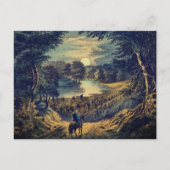 Der Erntemond, Currier & Ives: Postkarte (Vorderseite)