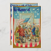 Der erste Amerikanische Unabhängigkeitstag Vintage Einladung (Vorne/Hinten)