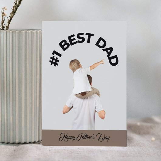 Der erste beste Vater Son Gray Modern Happy Vatert Karte