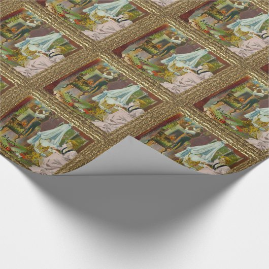 Der erste Besuch des Weihnachtsmanns Geschenkpapier (Ecke)