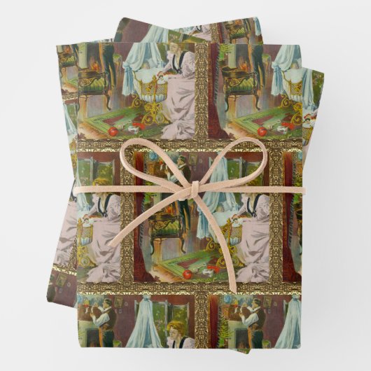 Der erste Besuch des Weihnachtsmanns Geschenkpapier Set (Beispiel)