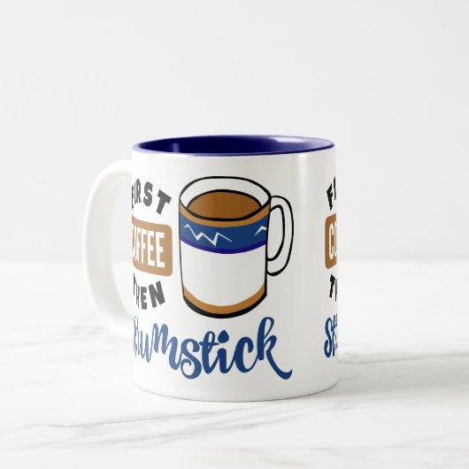 Der erste Coffee Dann Strumstick Music Lauf Zweifarbige Tasse (Vorderseite Links)