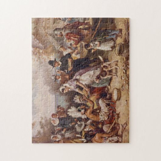 Der erste Erntedank 1621 | c.1932 Puzzle (Vertikal)