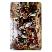 Der erste Erntedank, 1621. Fine Art Magnet (Vertikal)