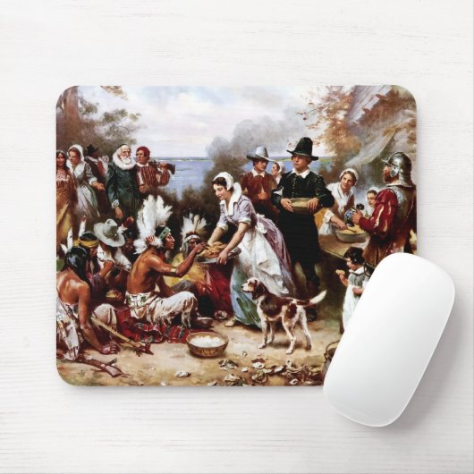 Der erste Erntedank, 1621. Fine Art Mousepad (Mit Mouse)