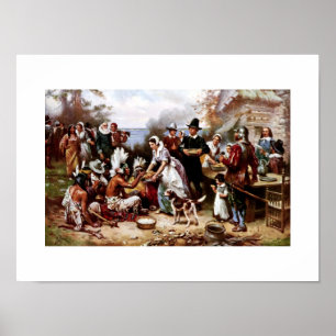 Der erste Erntedank 1621. Fine Art Poster