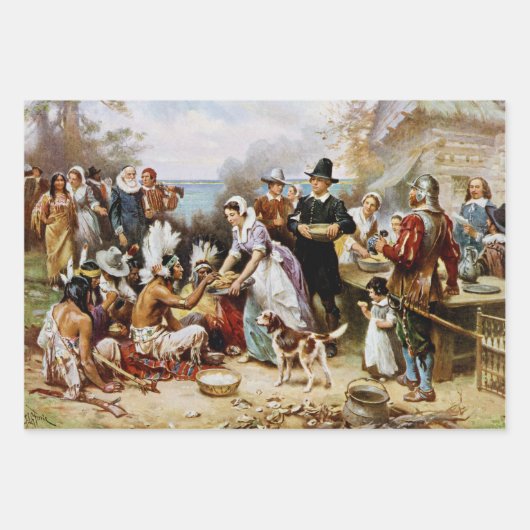 Der erste Erntedank, 1621, Geschenkpapier Set (Vorderseite 3)