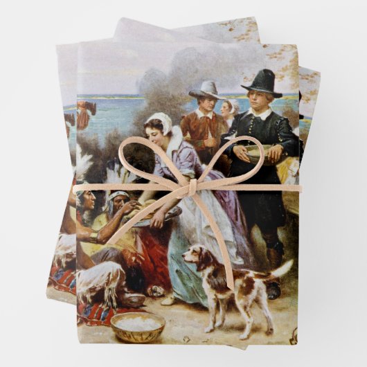 Der erste Erntedank, 1621, Geschenkpapier Set (Beispiel)