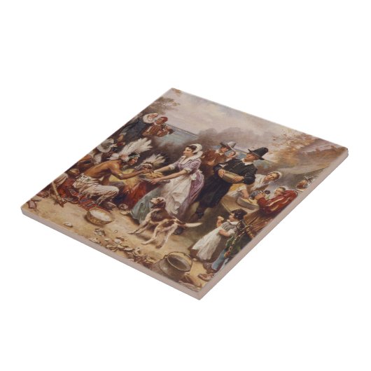 Der erste Erntedank 1621% pipe% c.1932 Fliese (Seite)