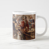 Der erste Erntedank 1621% pipe% c.1932 Jumbo-Tasse (Rechts)