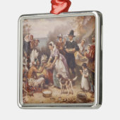 Der erste Erntedank 1621% pipe% c.1932 Ornament Aus Metall (Links)