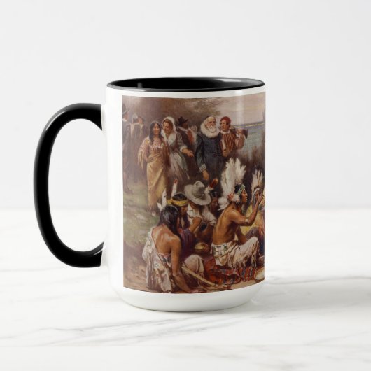 Der erste Erntedank 1621% pipe% c.1932 Tasse (Links)