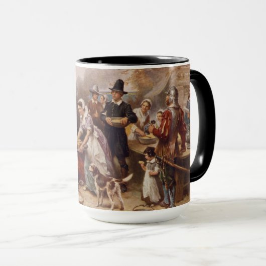 Der erste Erntedank 1621% pipe% c.1932 Tasse (VorderseiteRechts)