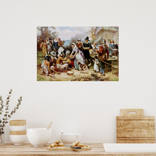 Der erste Erntedank, Geschichtsbilder, Poster (Küche)