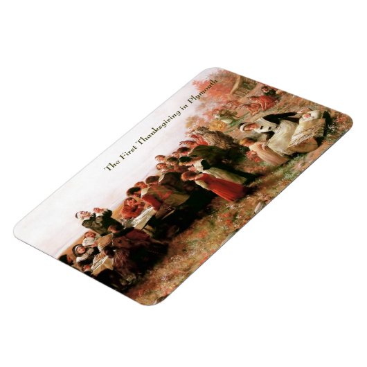 Der erste Erntedank in Plymouth. Fine Art Magnet (Linke Seite)