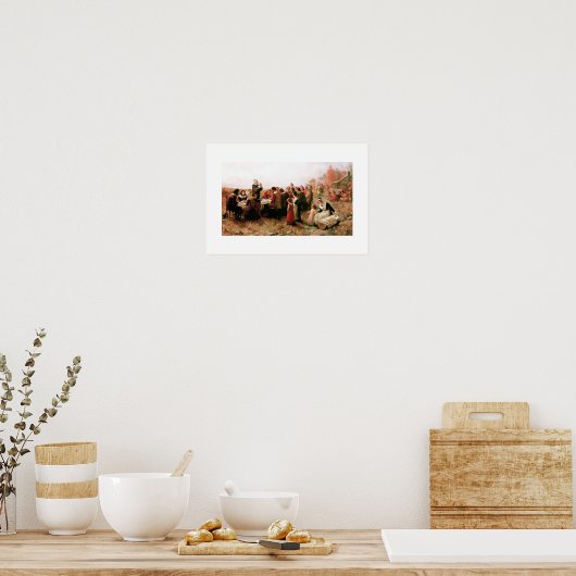 Der erste Erntedank in Plymouth Fine Art Poster (Küche)